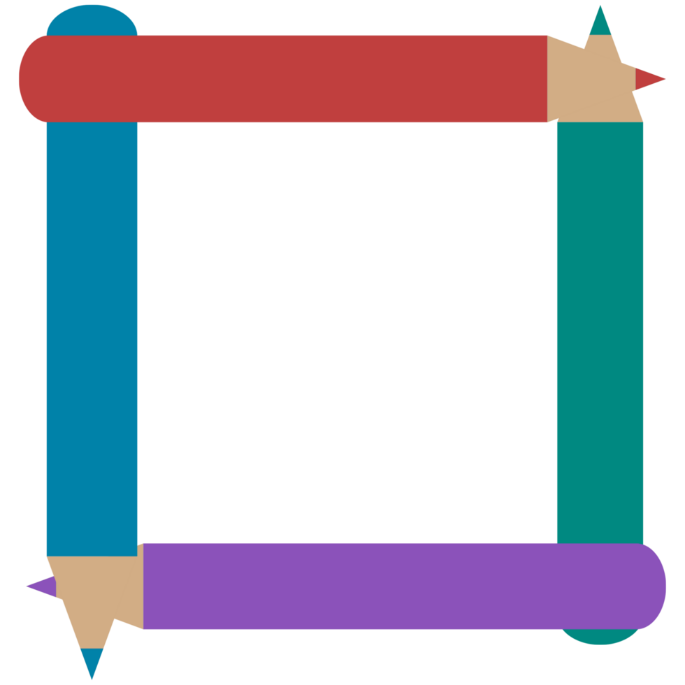 A colorful square with two pencils in it png