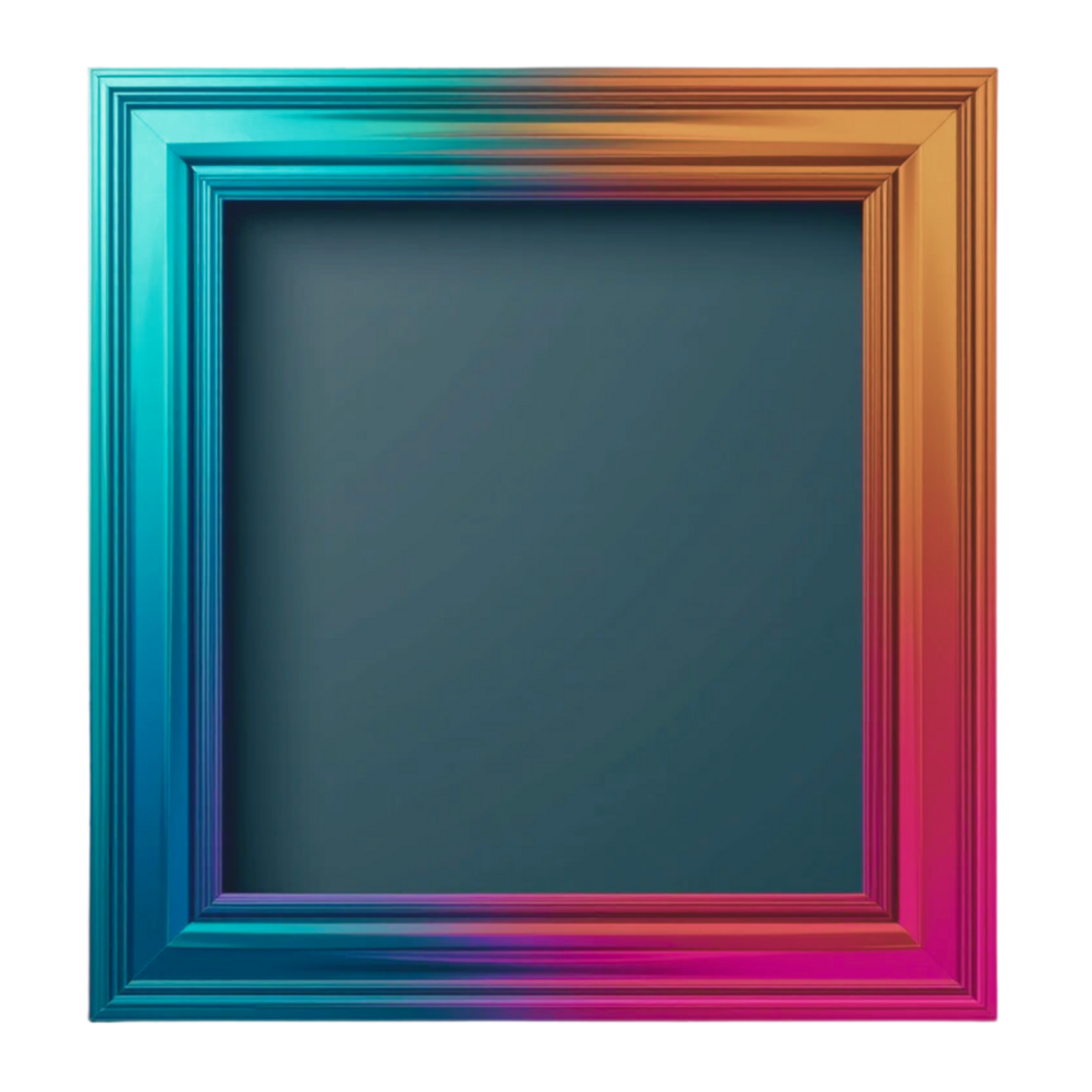 Gradient Frame with a Teal and Orange Hue png