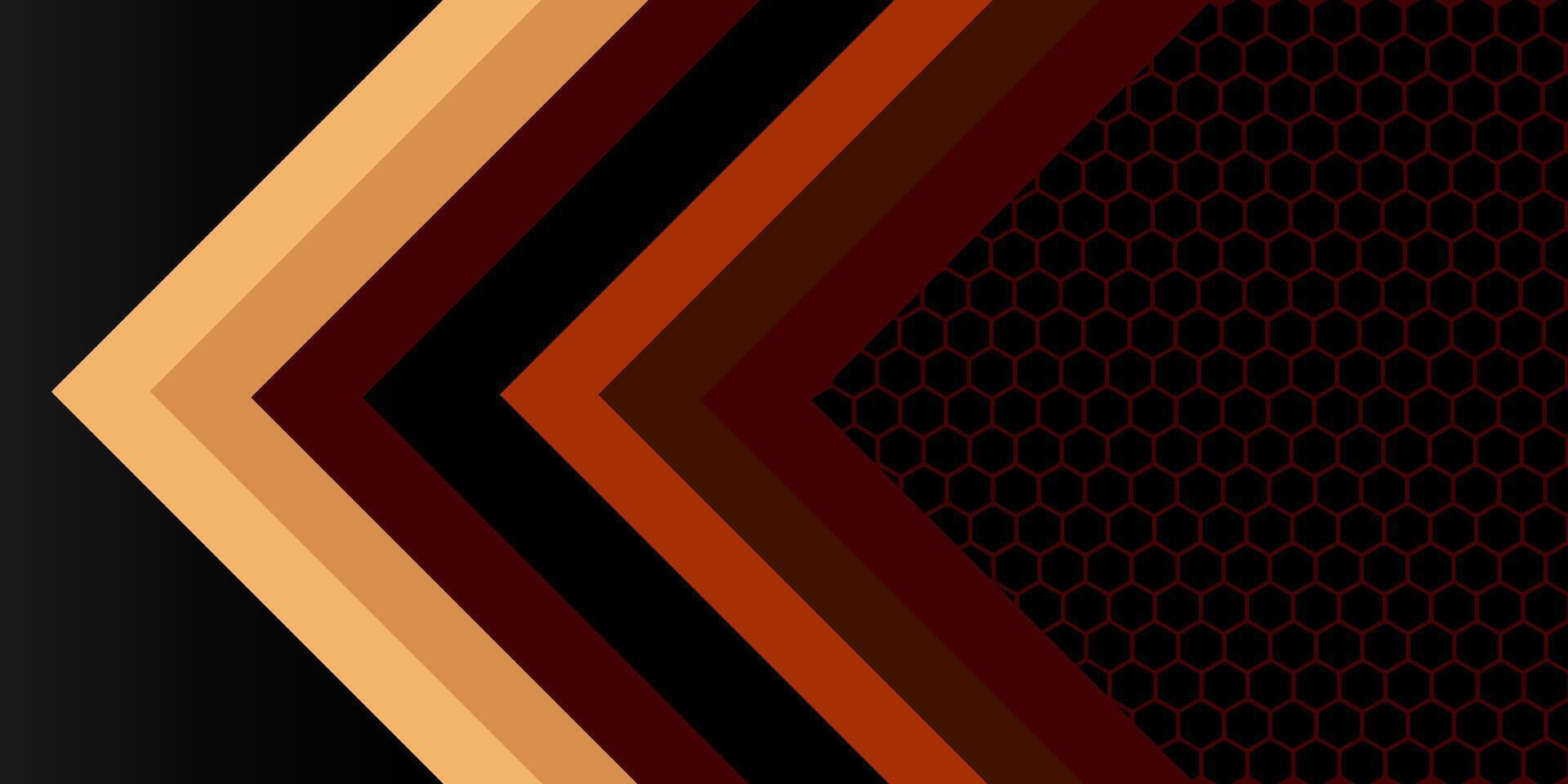 Abstract dark brown background with shadow and simple lines. 3D view arrow concept and hexagonal pattern. Suitable for poster, flyer, e-sports and more. eps10 vector