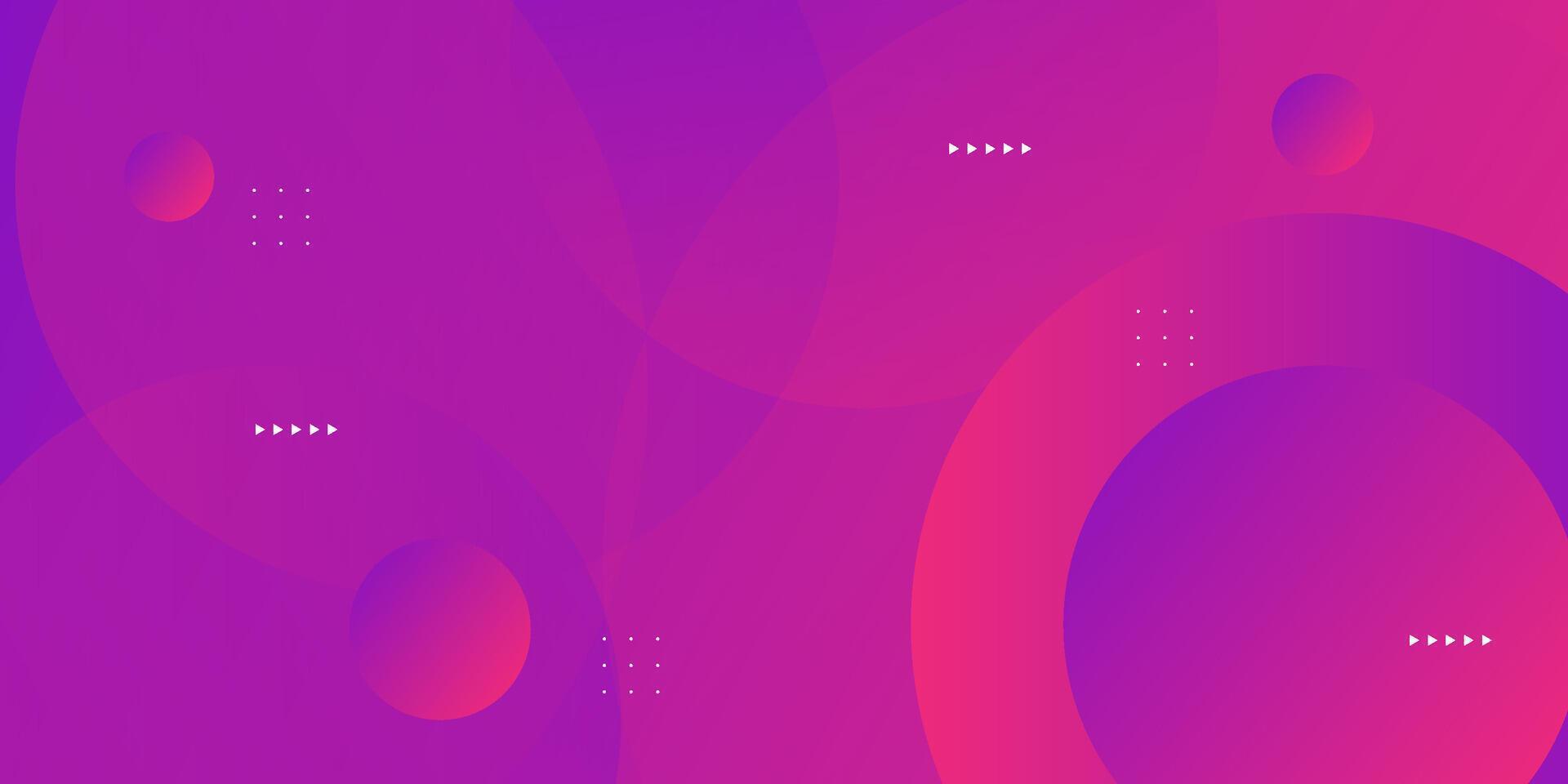 Dynamic dark purple to pink gradient abstract background with circle and line pattern. Dark purple gradient colorful background. Eps10 vector