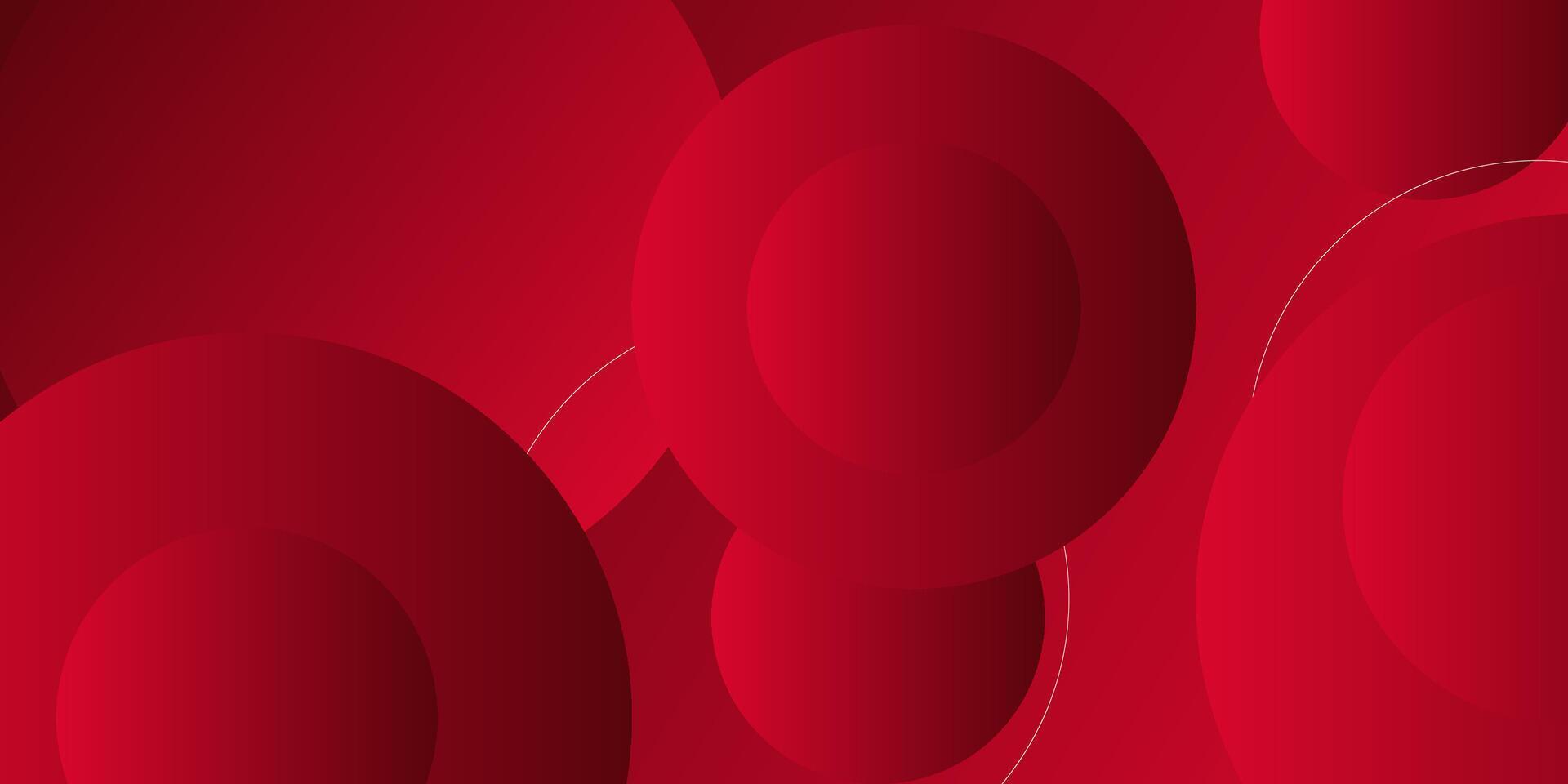 Dynamic red gradient 3D abstract background with circle and line pattern. Red gradient colorful background. Eps10 vector