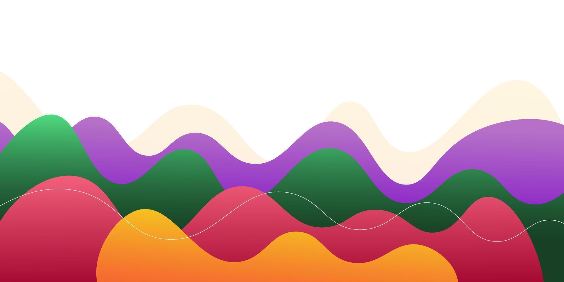 Trendy premium colorful wavy abstract background with soft orange, pink, purple, green gradient colors in the background. Eps10 vector