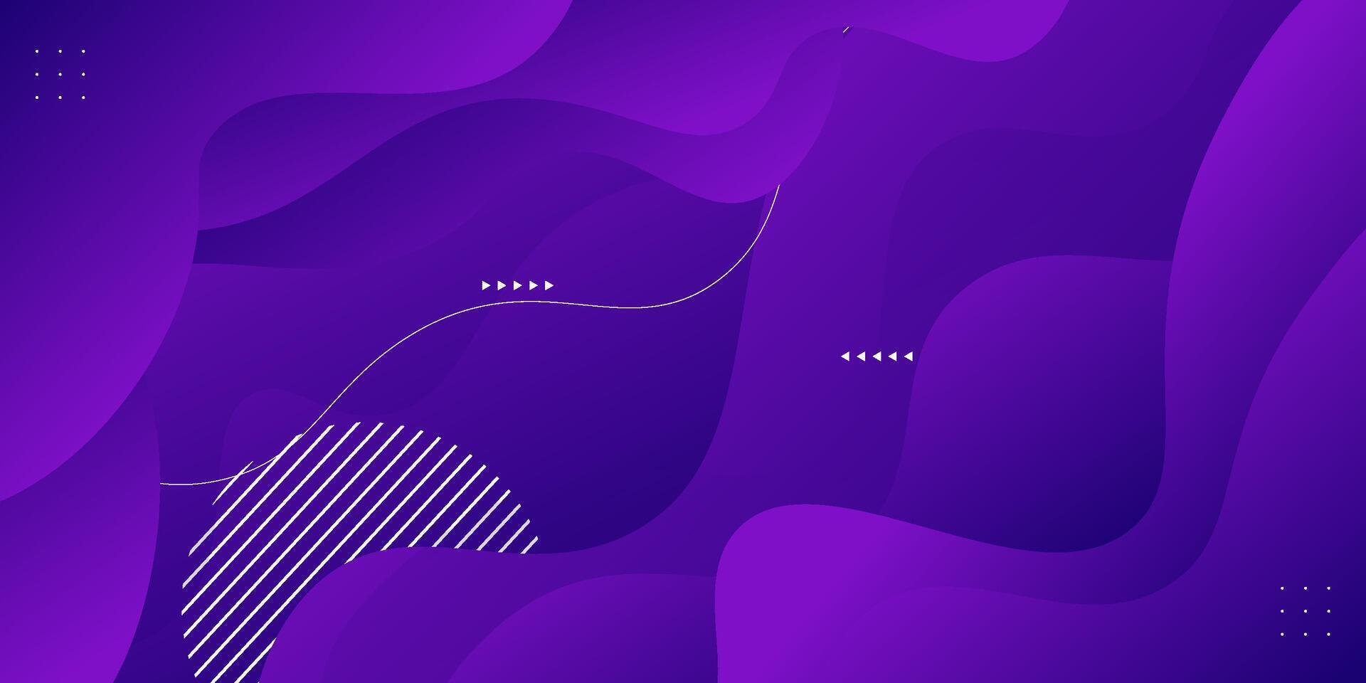 Abstract dark purple 3D wave geometric background. Wave color background with lines as template. Fluid shape composition. Eps10 vector