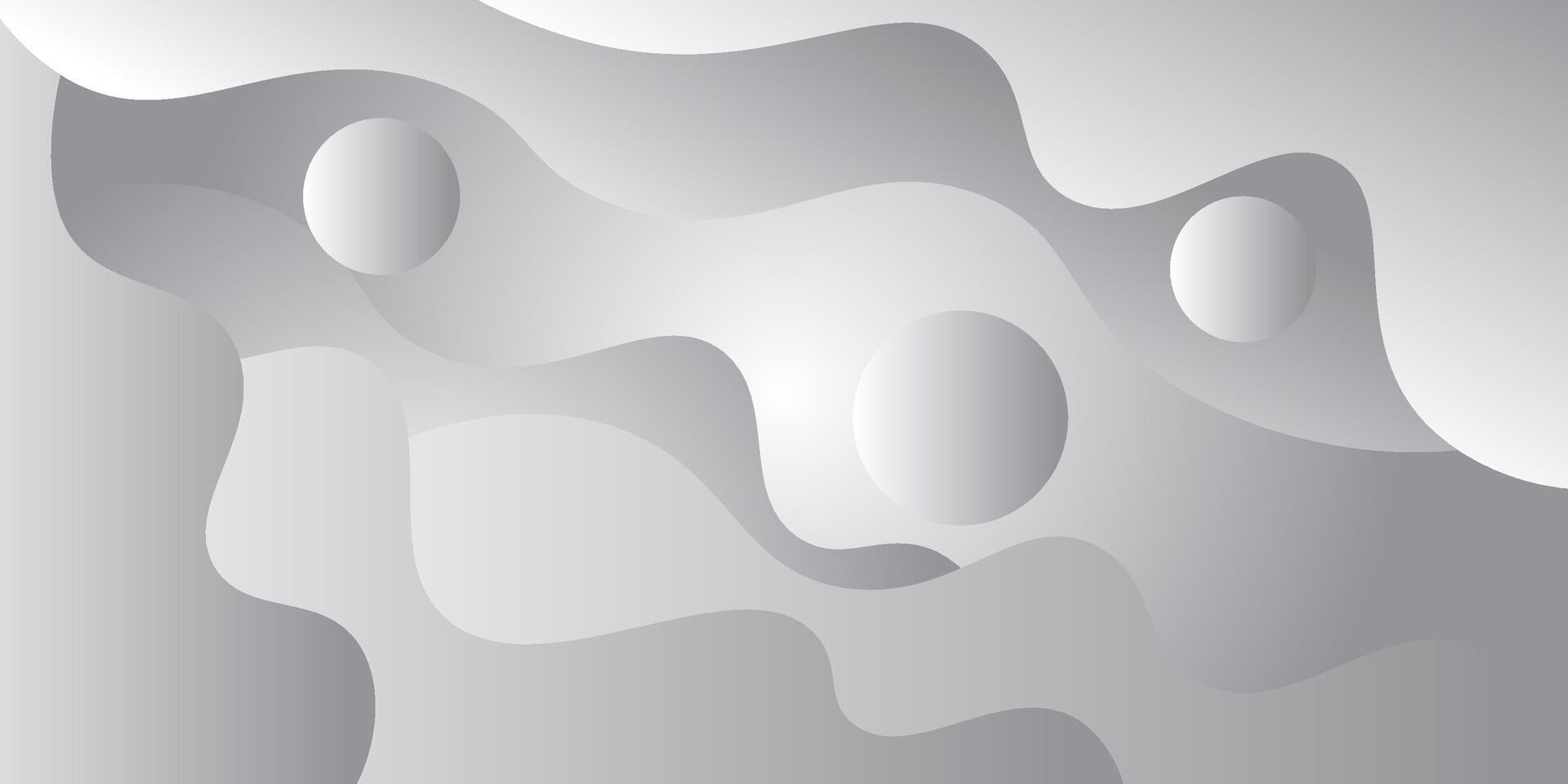 Gray gradient wave background with geometric circle shape elements. Colorful gray wave design. Simple elegant concept. eps10 vector