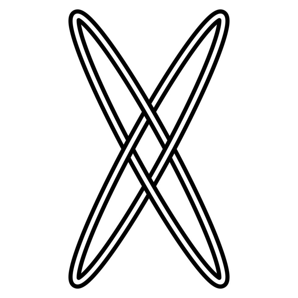 Logo letter x, Black and White Intersecting Oval Lines Symbol vector