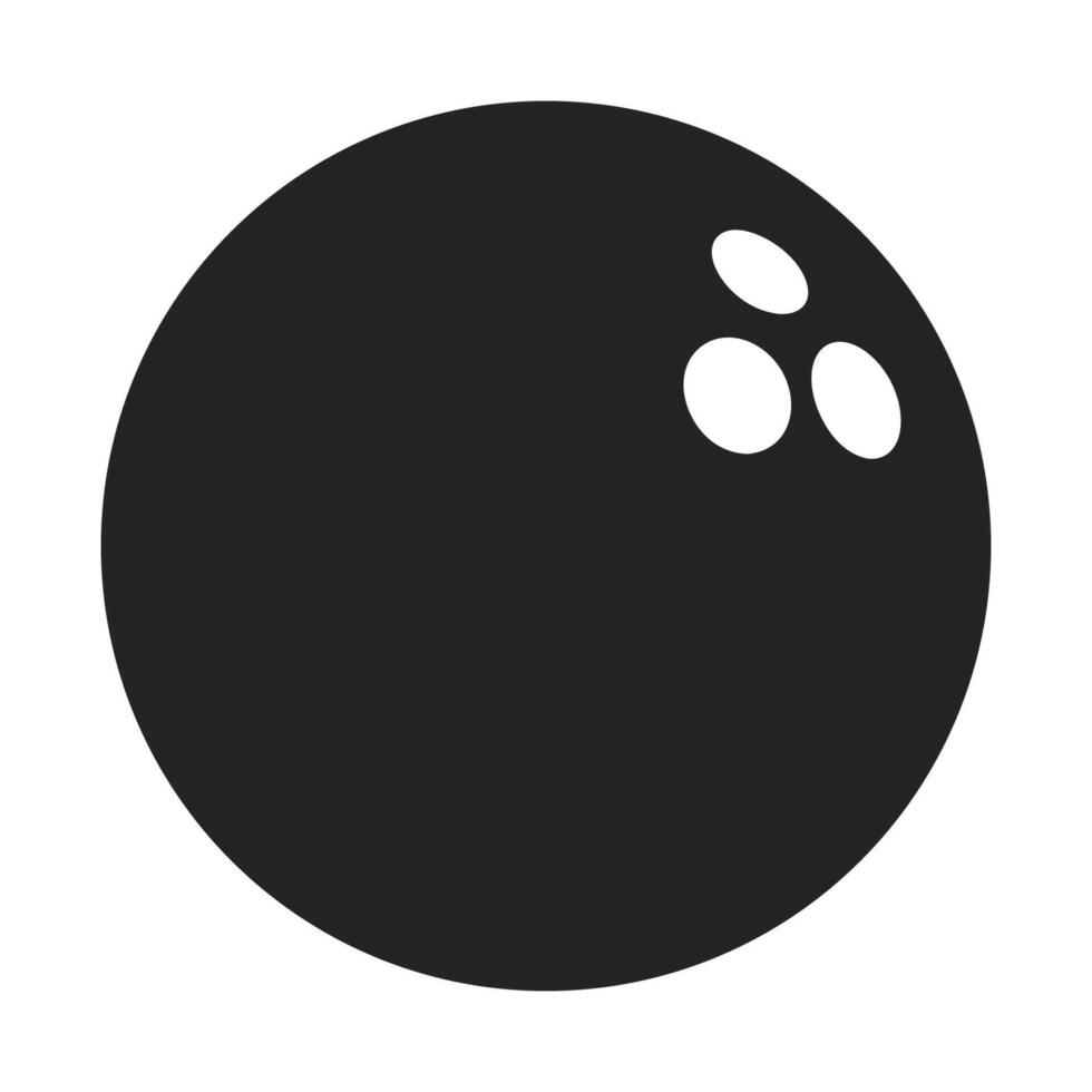 Black and White Bowling Ball Icon vector