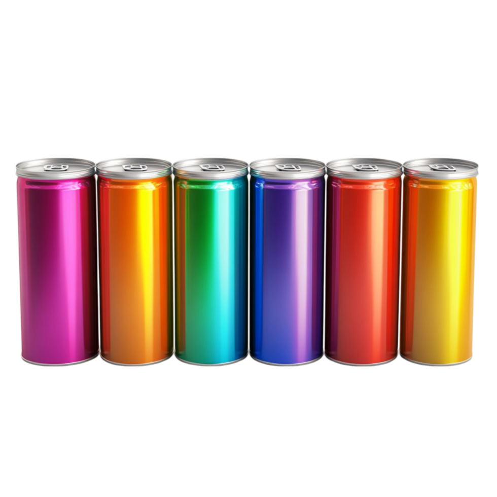 Colorful Soda Cans for Drinks png