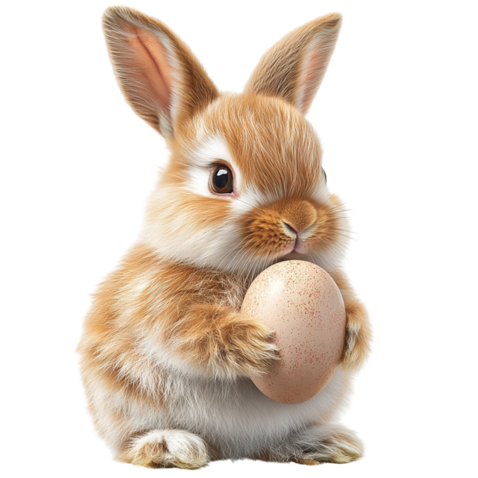 Bunny holding egg png