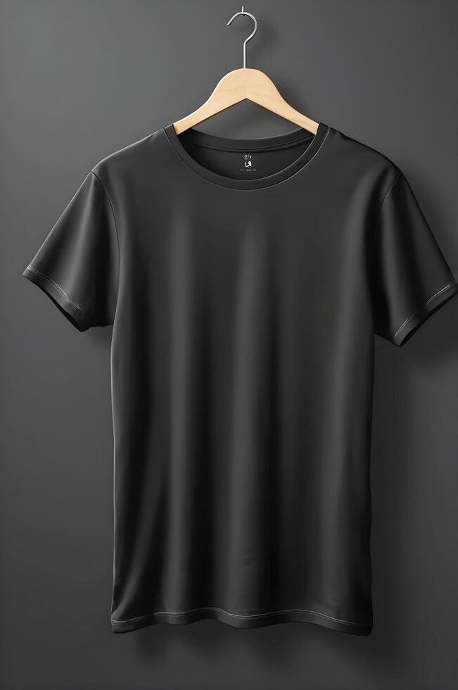 black t - shirt hanging on a hanger photo