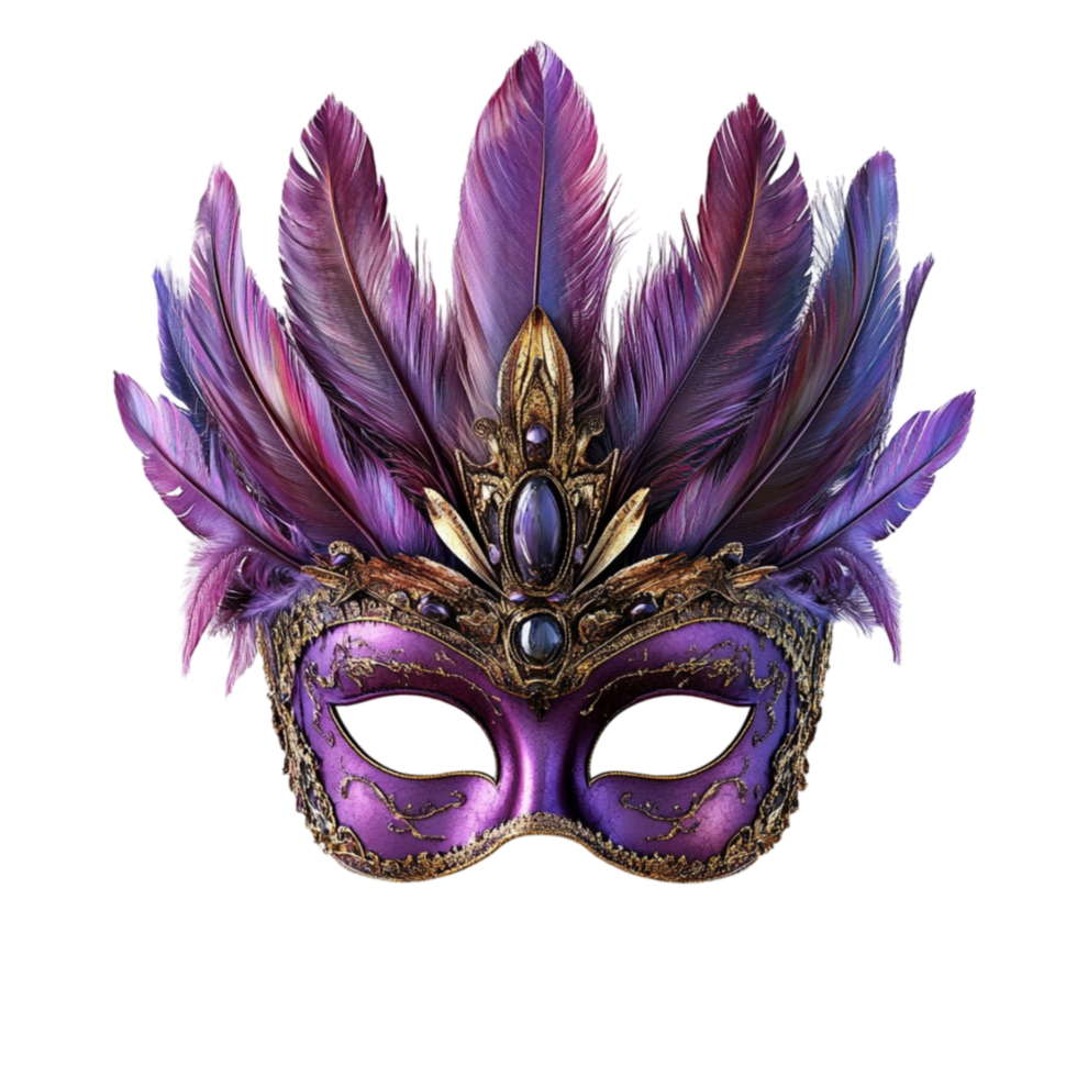 Feathered masquerade mask png