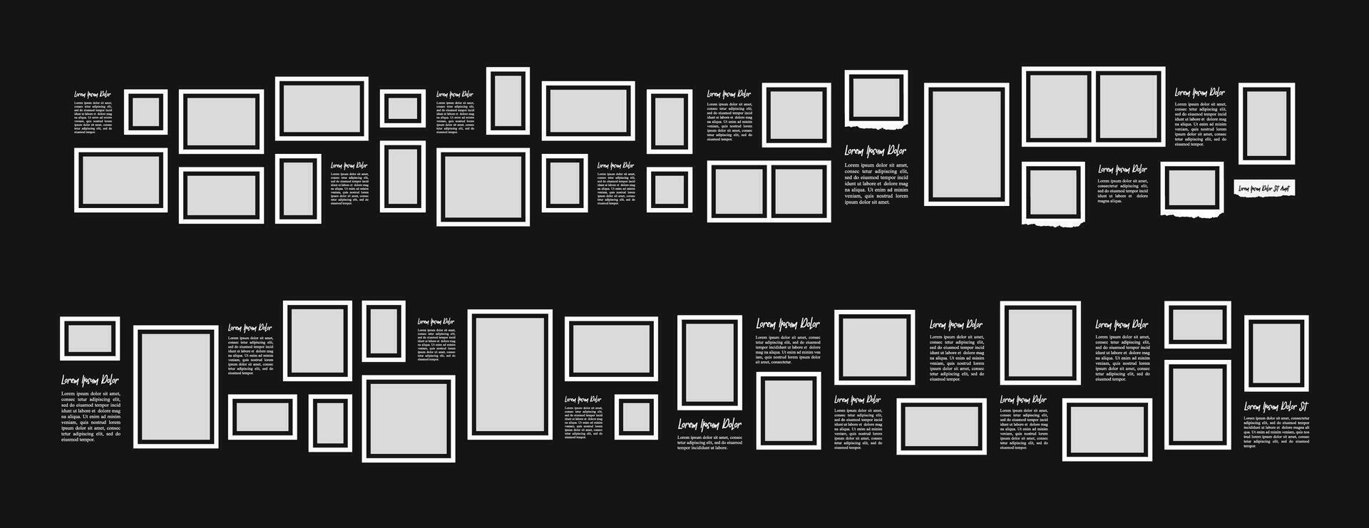 Picture Collage grid effect overlay vector