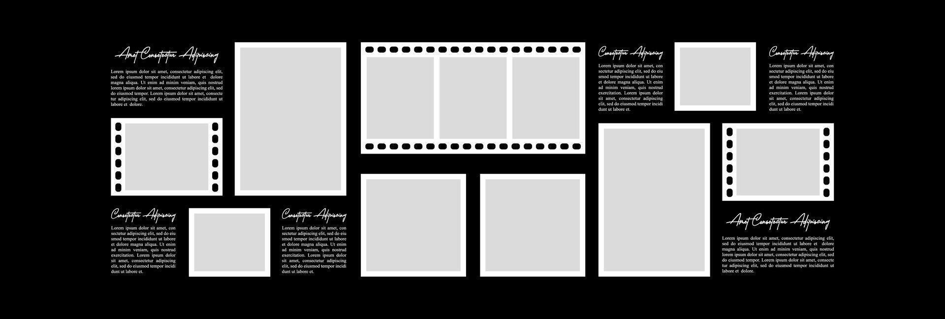 Template Collage Frames for photo Creative vector