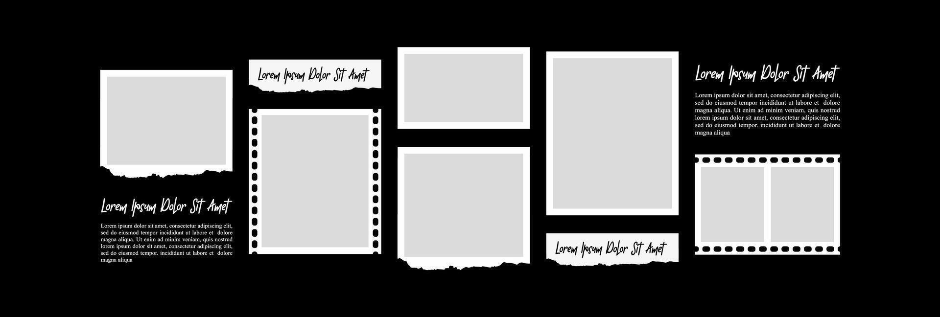 Picture Decorative photo frame collage collection vector