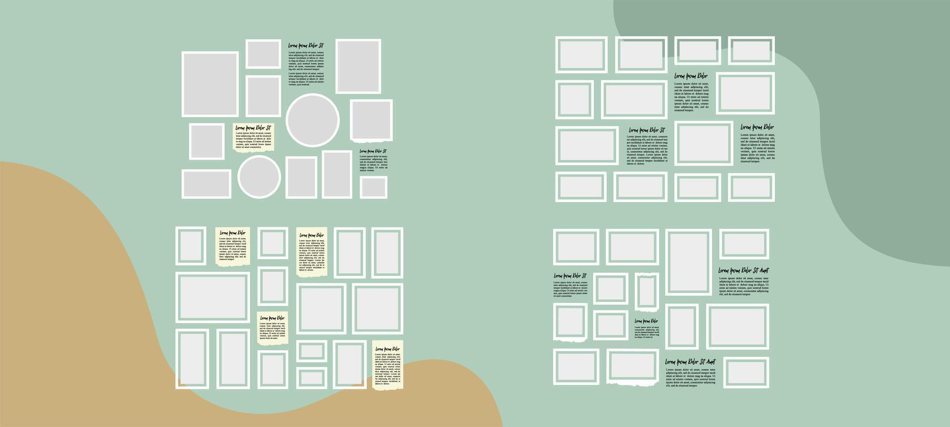 abstract photo frames and digital photo wall vector