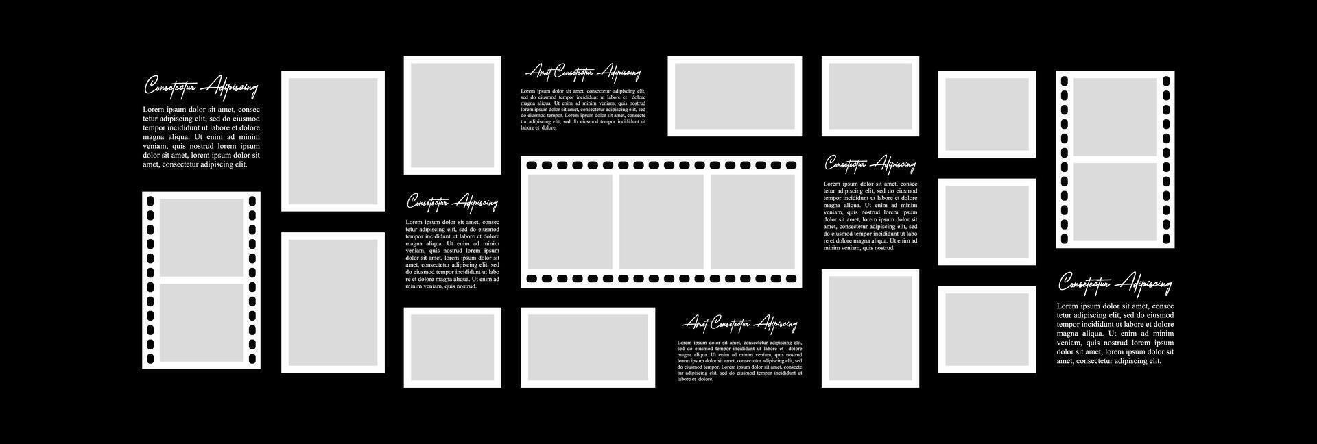 Picture or photo frame collage vector