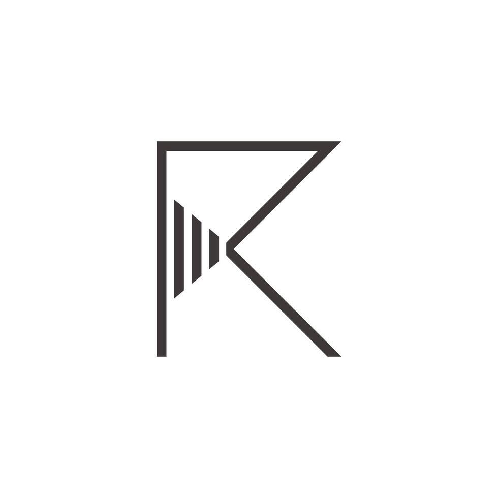 letter r stripes signal simple geometric logo vector