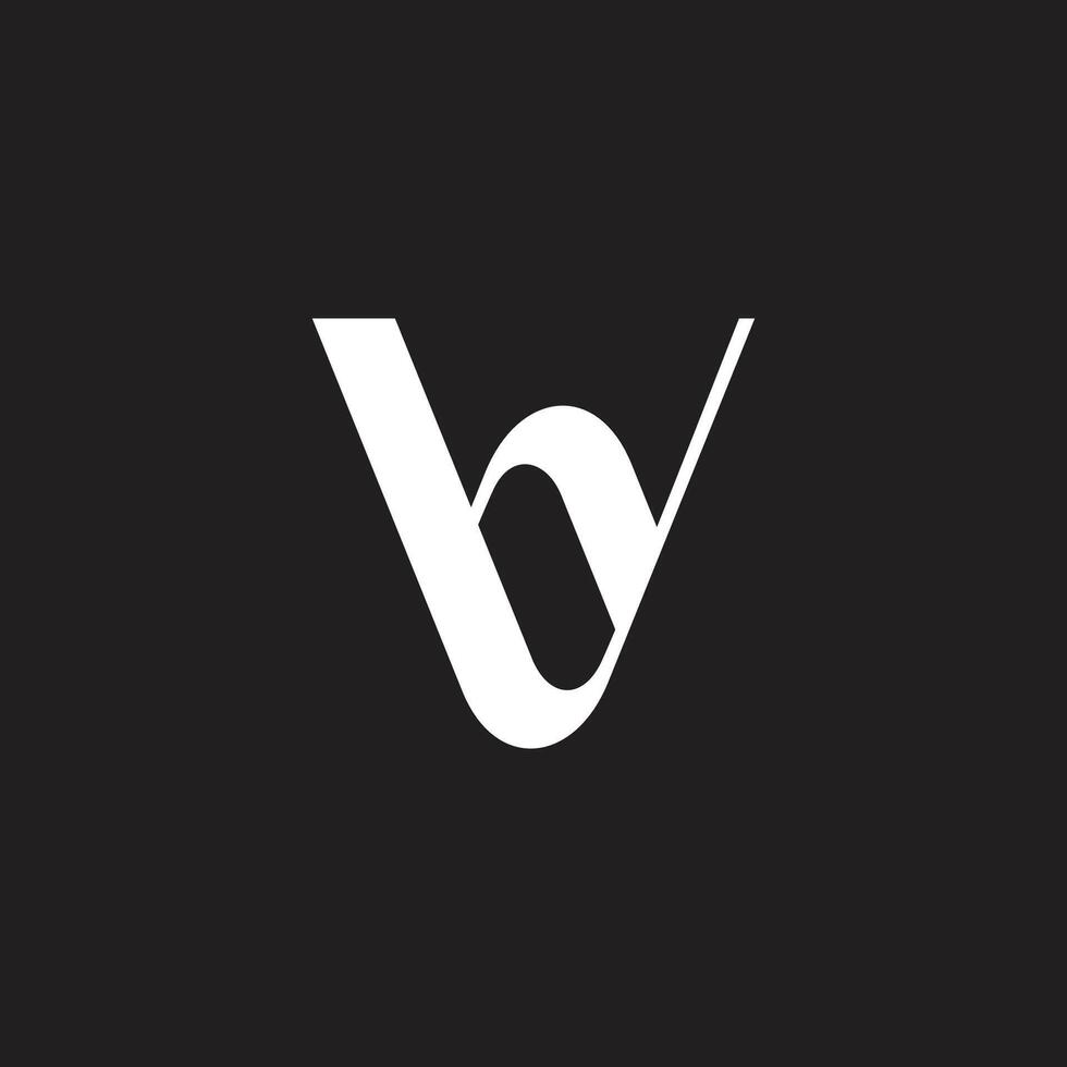 letter bv simple curves emblem geometric logo vector