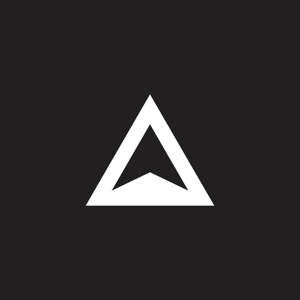 triangles arrow up negative space simple geometric logo vector