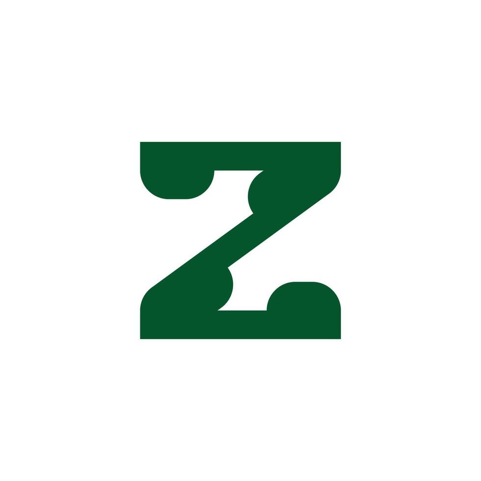letter z green simple geometric emblem logo vector