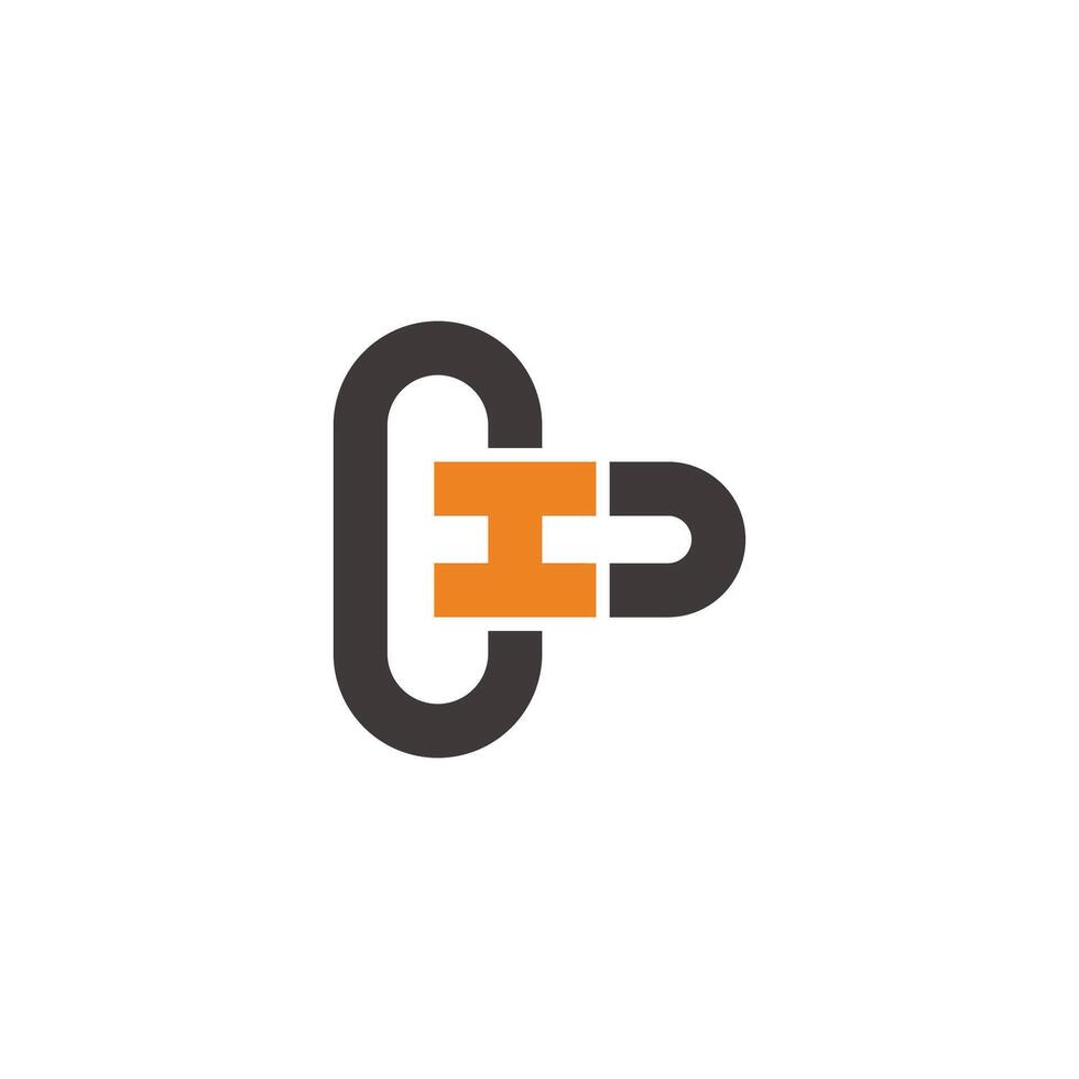 letter ch simple chain geometric unique logo vector