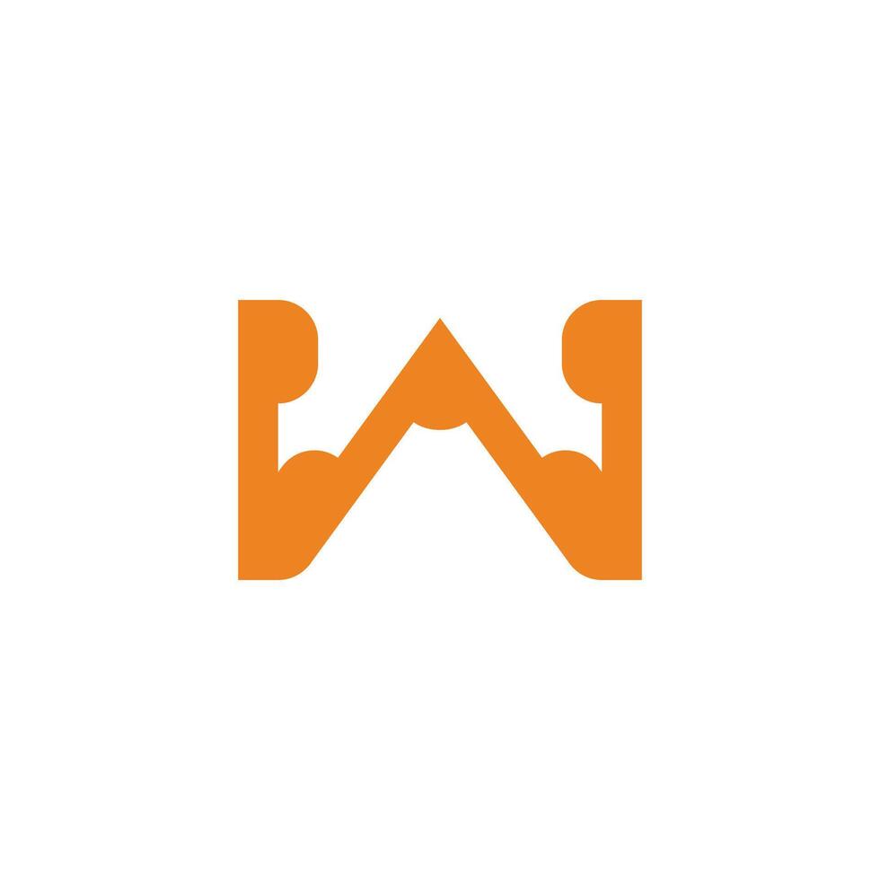letter w strong abstract simple geometric logo vector