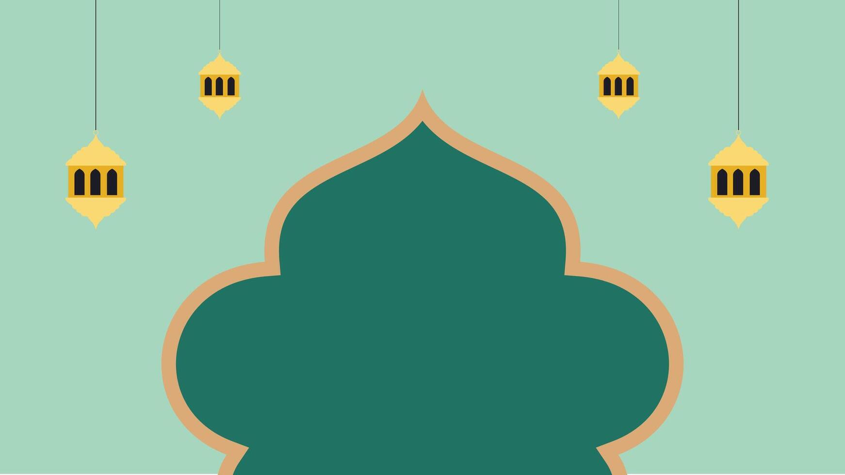 Minimalist Green and Gold Ramadan Kareem Background vector