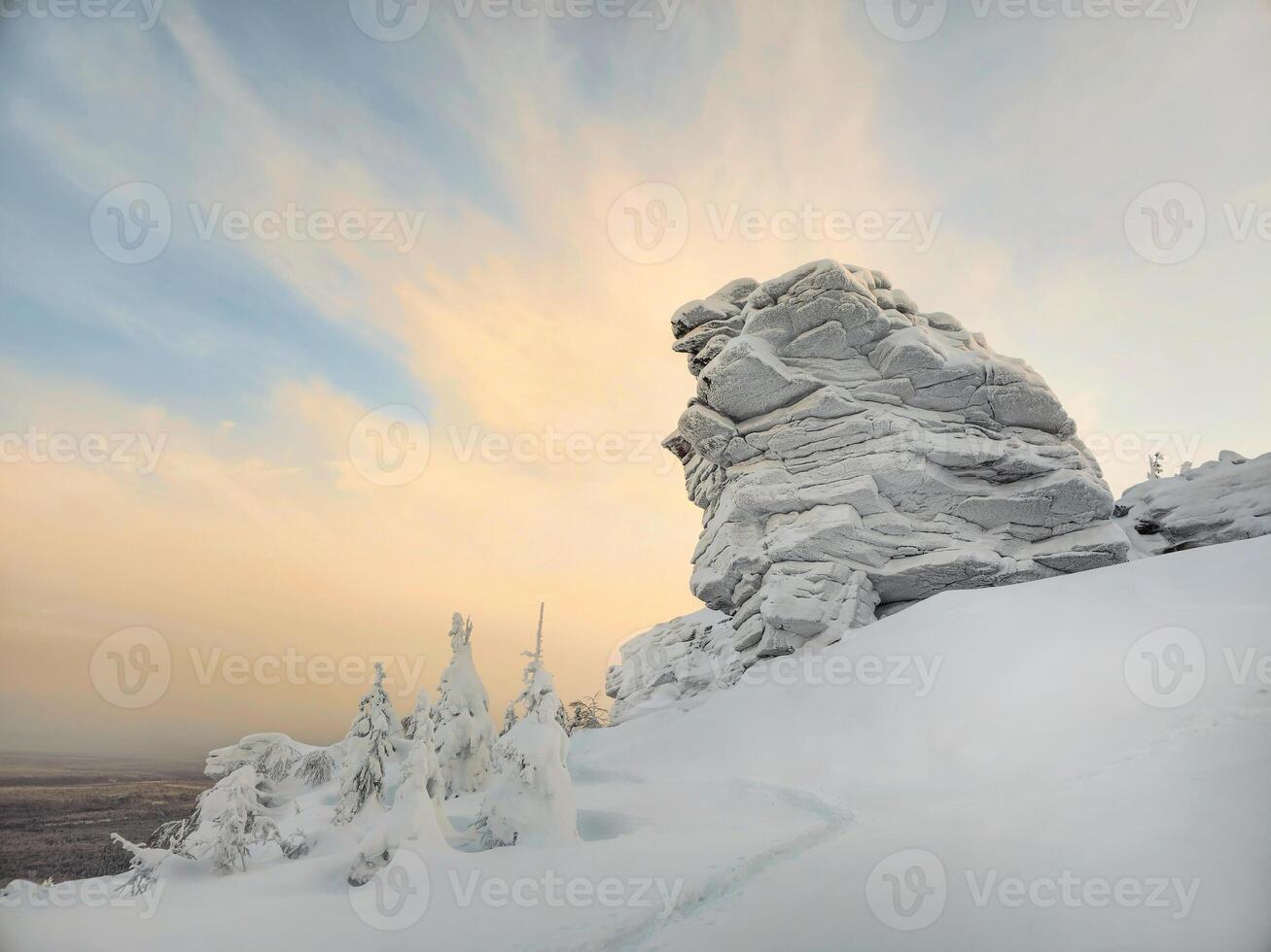 Natural stone statues, rock pillars, weathering posts photo