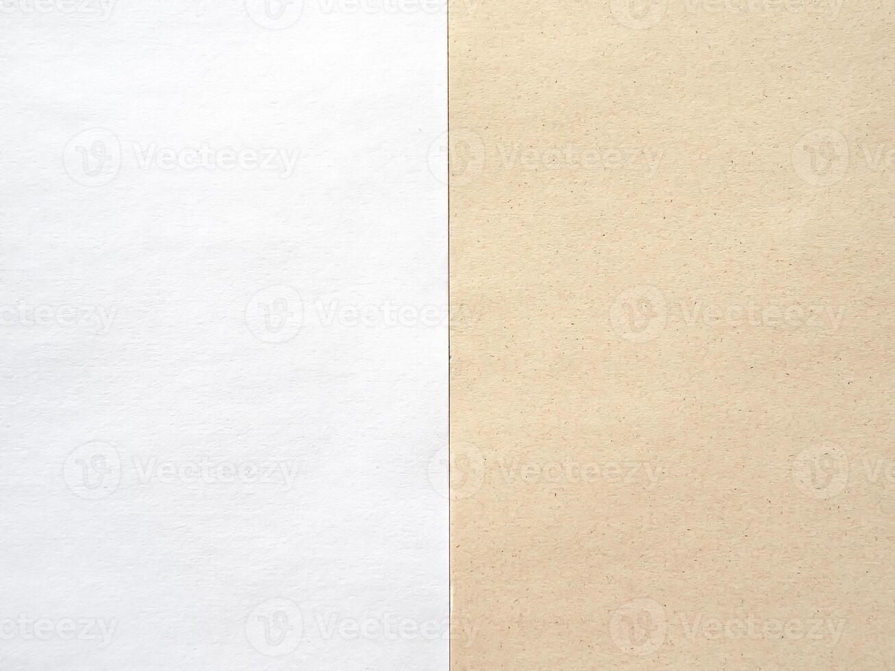 Import substitution, office paper without bleaching in comparison with ordinary white of high quality. Flat lay, copy space. photo