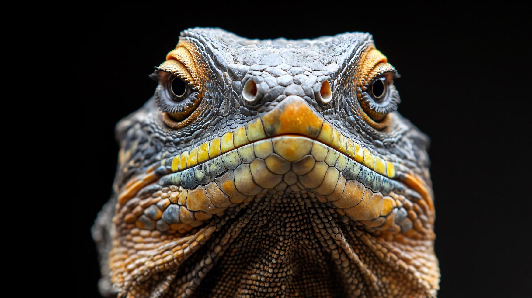 Close-up image of a lizard with intricate skin textures photo
