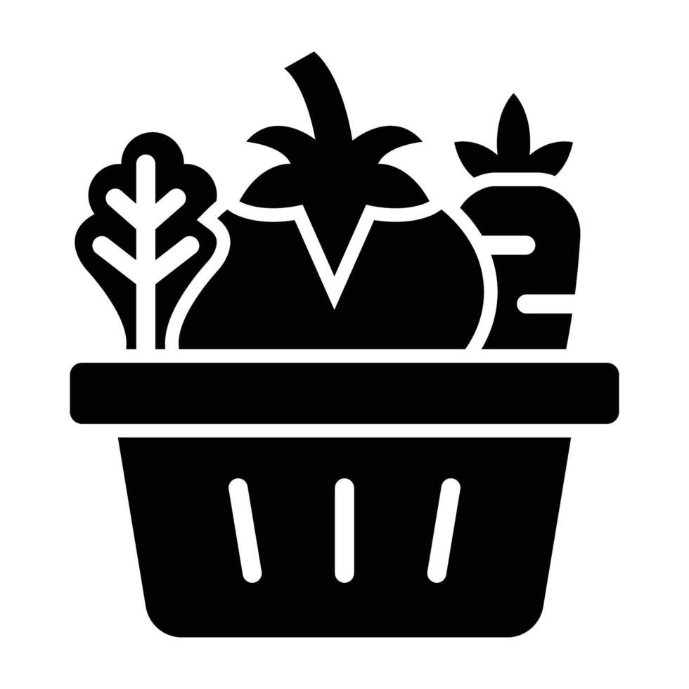 Vegetable Basket Icon Design For Personal nad Commercial Use vector