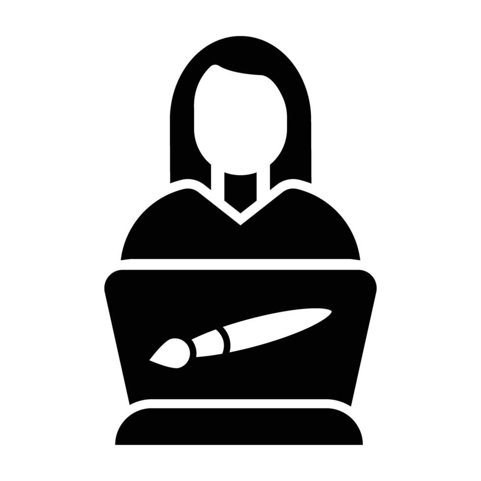 Lady Designer Icon Design For Personal nad Commercial Use vector