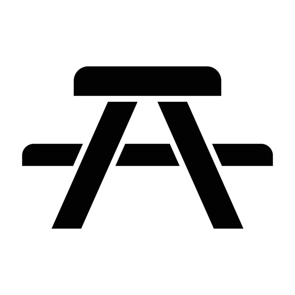 Picnic Table Icon Design For Personal nad Commercial Use vector