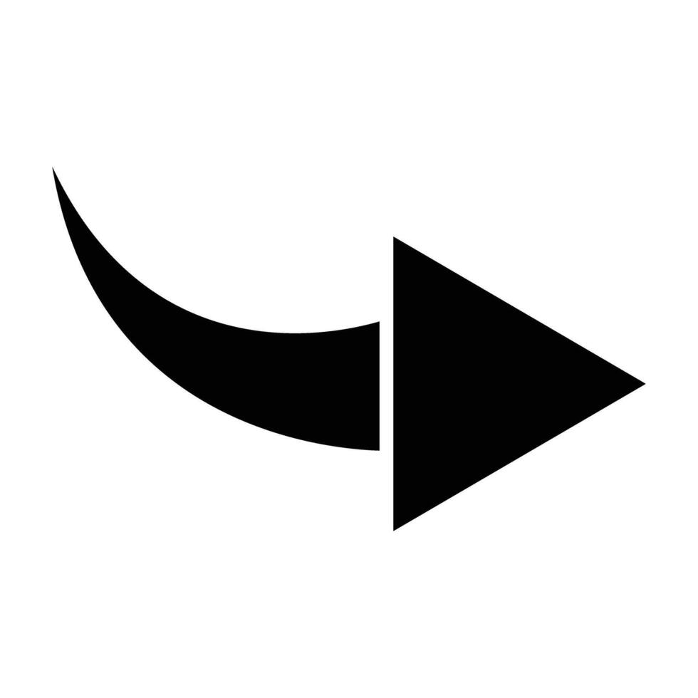 Curved Right Icon Design For Personal nad Commercial Use vector