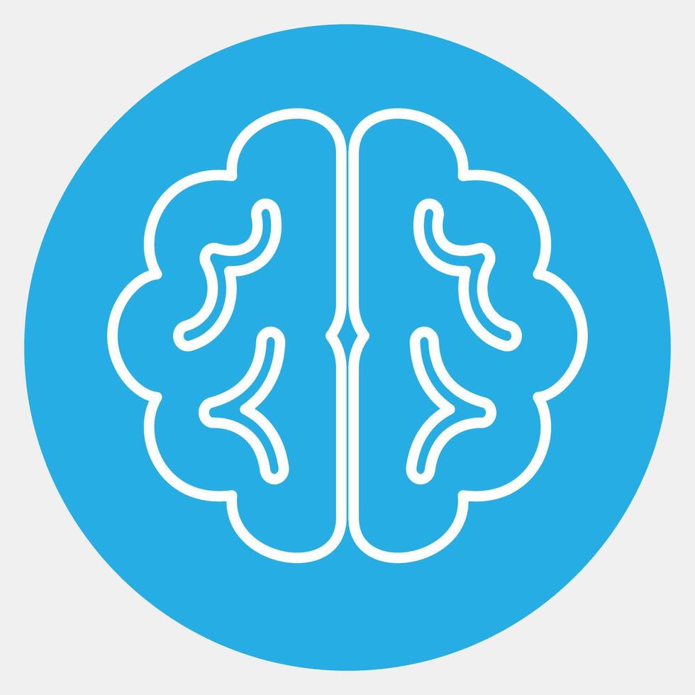 Icon brain. Artificial intelligence elements. Icon in blue round style. vector