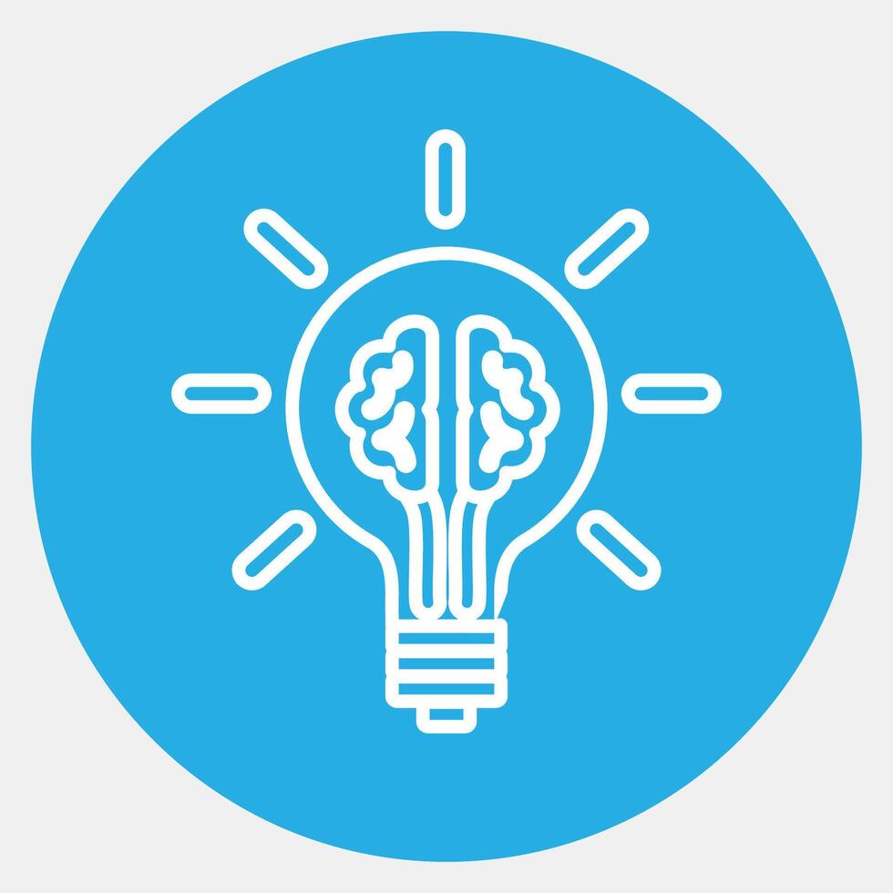Icon idea. Artificial intelligence elements. Icon in blue round style. vector