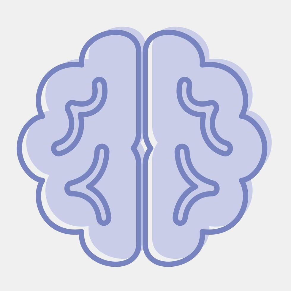 Icon brain. Artificial intelligence elements. Icon in two tone style. vector