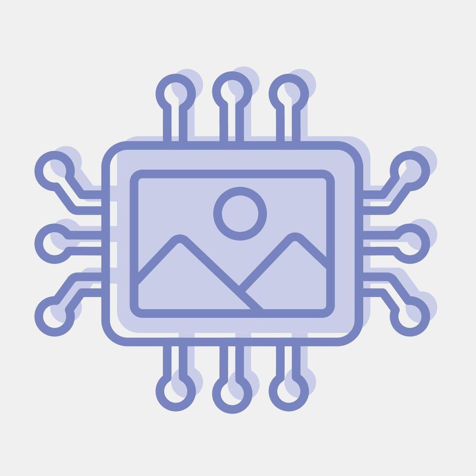 Icon ai image. Artificial intelligence elements. Icon in two tone style. vector