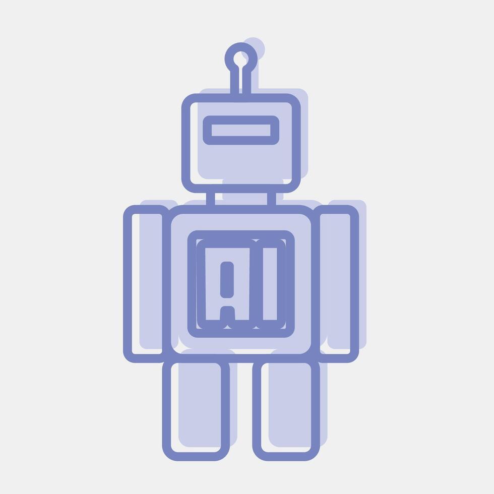 Icon robot. Artificial intelligence elements. Icon in two tone style. vector