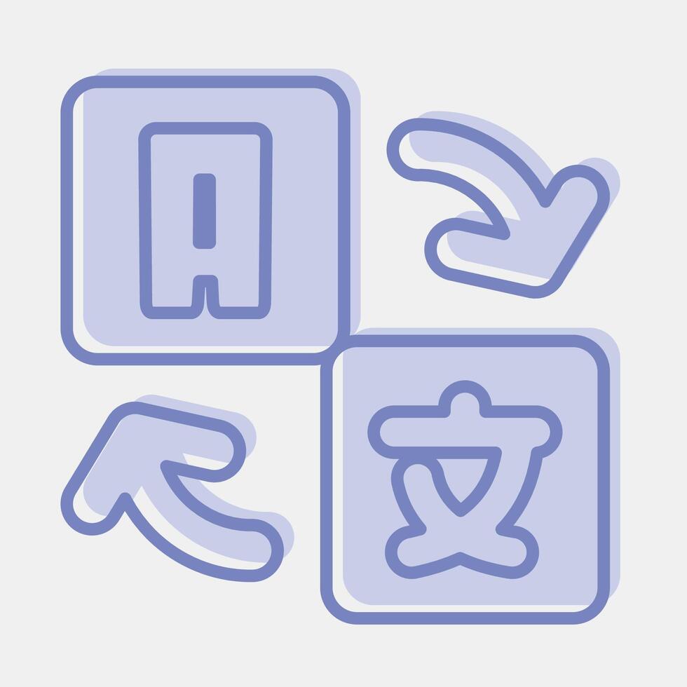 Icon translator. Artificial intelligence elements. Icon in two tone style. vector