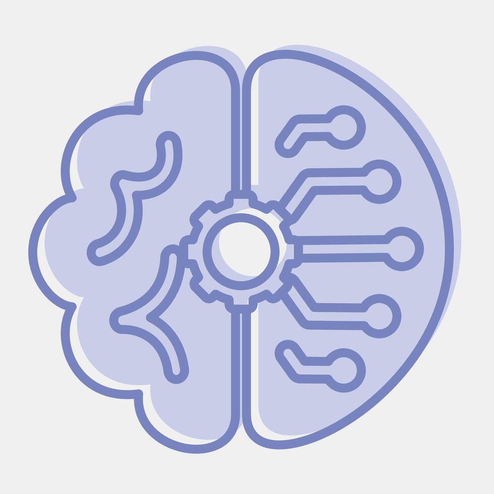 Icon artificial intelligence. Artificial intelligence elements. Icon in two tone style. vector