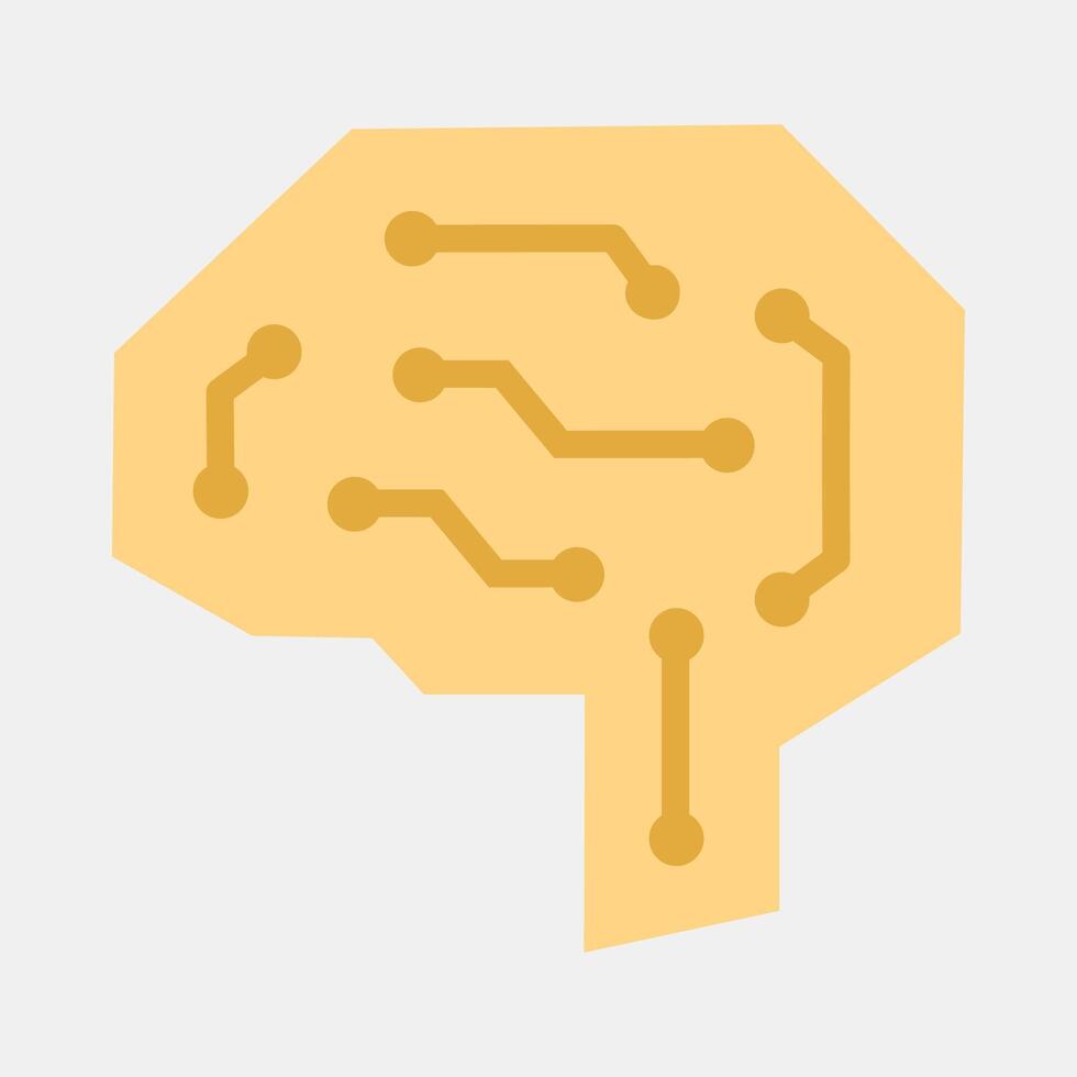 Icon digital brain. Artificial intelligence elements. Icon in flat style. vector