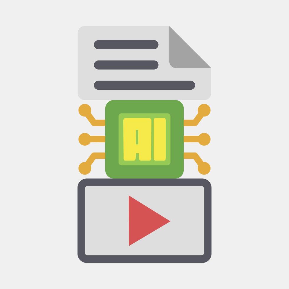 Icon text to . Artificial intelligence elements. Icon in flat style. vector