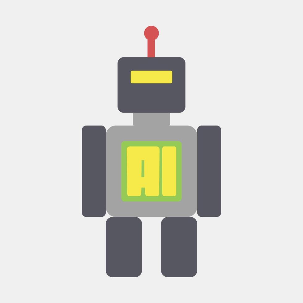 Icon robot. Artificial intelligence elements. Icon in flat style. vector