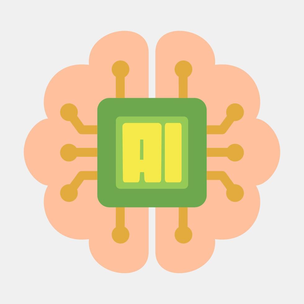 Icon embedded device. Artificial intelligence elements. Icon in flat style. vector