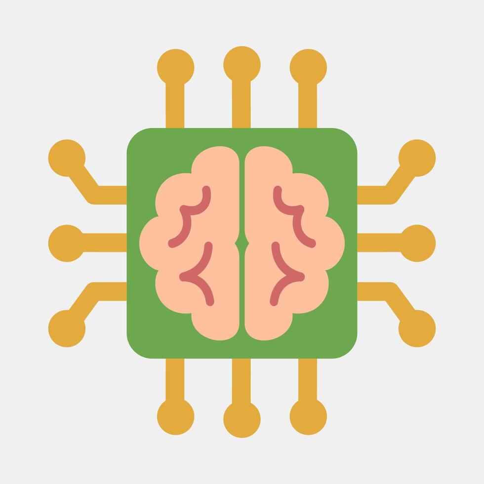 Icon artificial brain. Artificial intelligence elements. Icon in flat style. vector