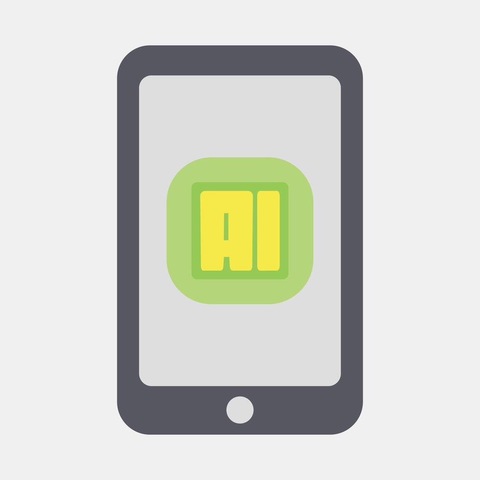 Icon ai application. Artificial intelligence elements. Icon in flat style. vector