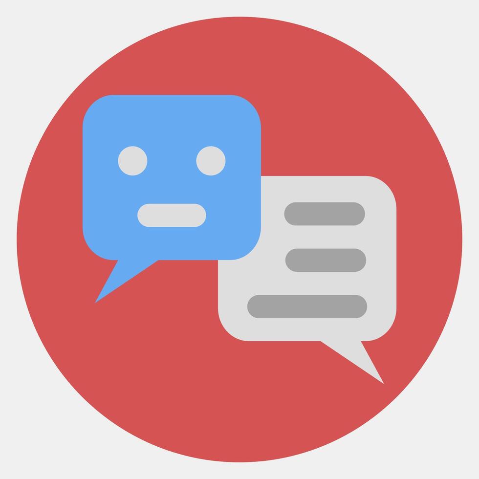 Icon chat bot. Artificial intelligence elements. Icon in color mate style. vector