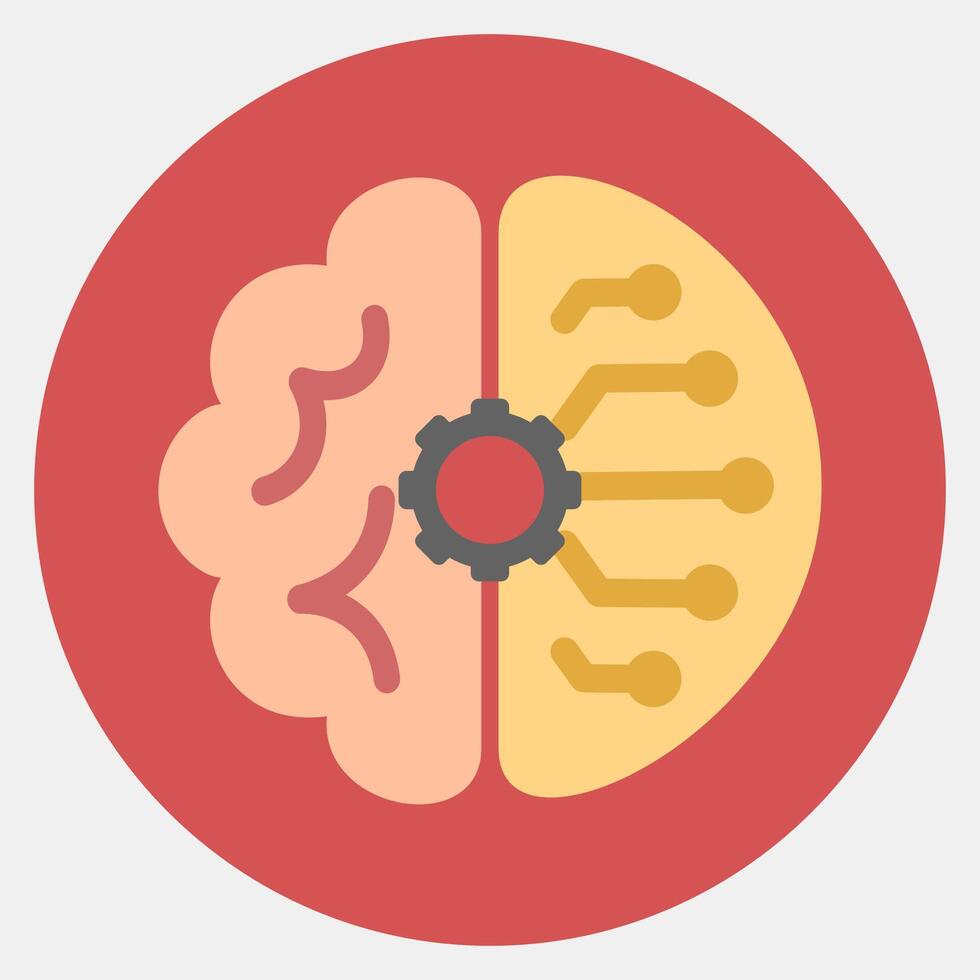 Icon artificial intelligence. Artificial intelligence elements. Icon in color mate style. vector