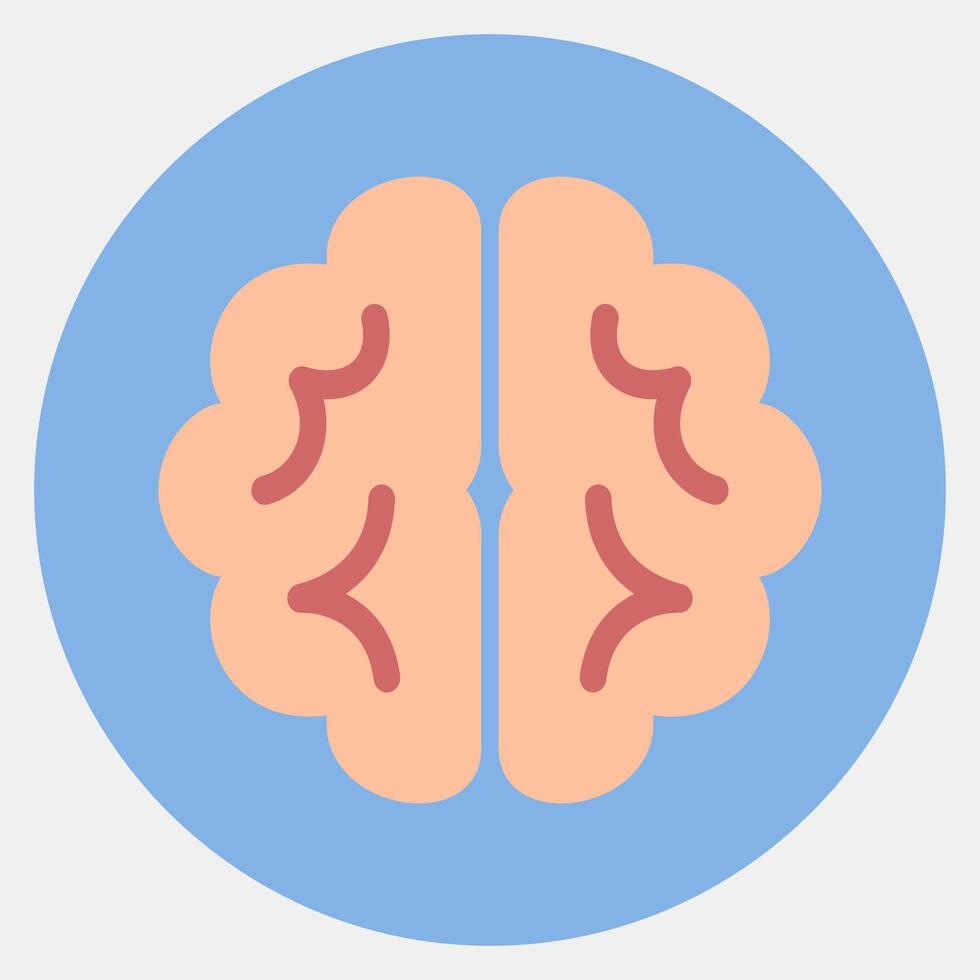 Icon brain. Artificial intelligence elements. Icon in color mate style. vector