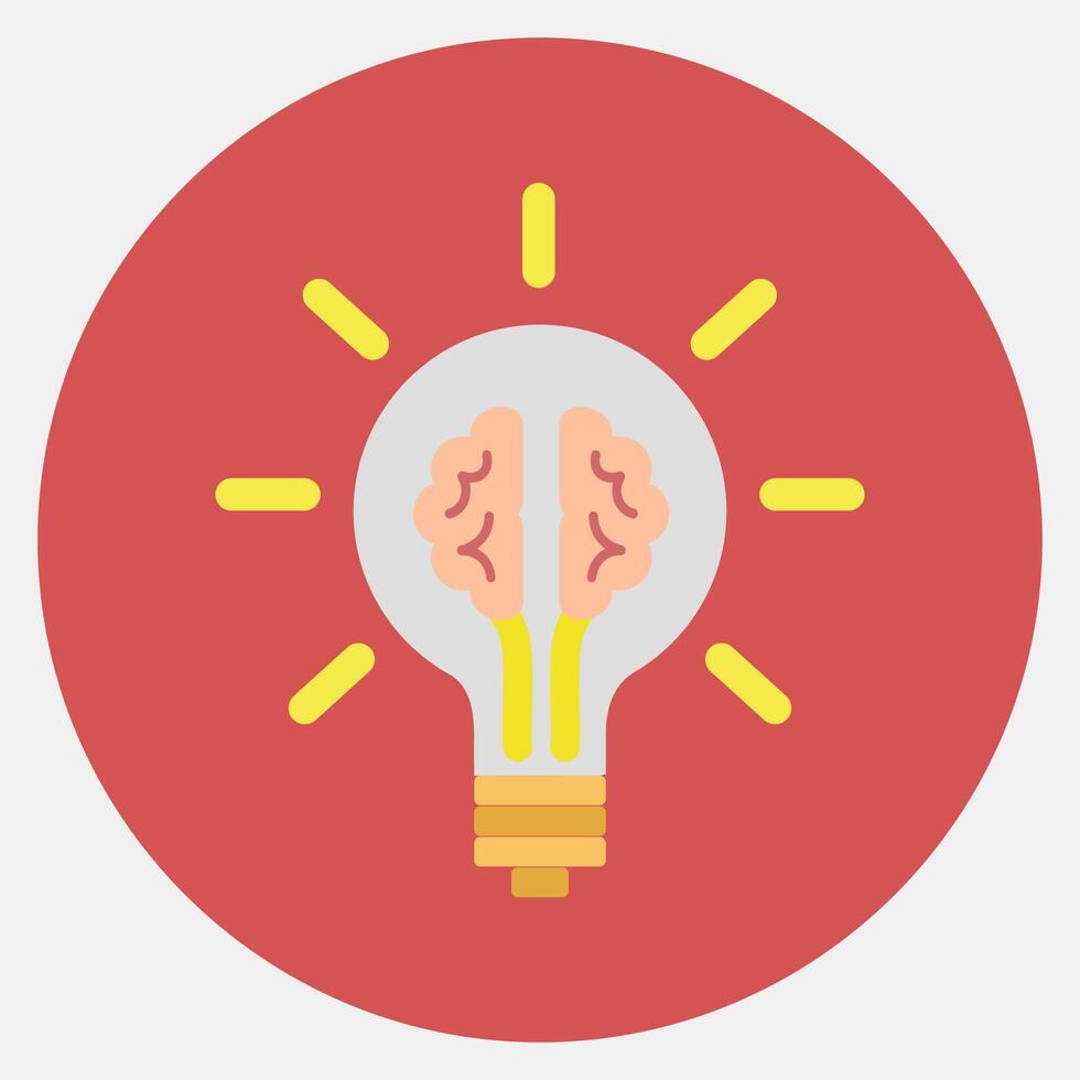 Icon idea. Artificial intelligence elements. Icon in color mate style. vector